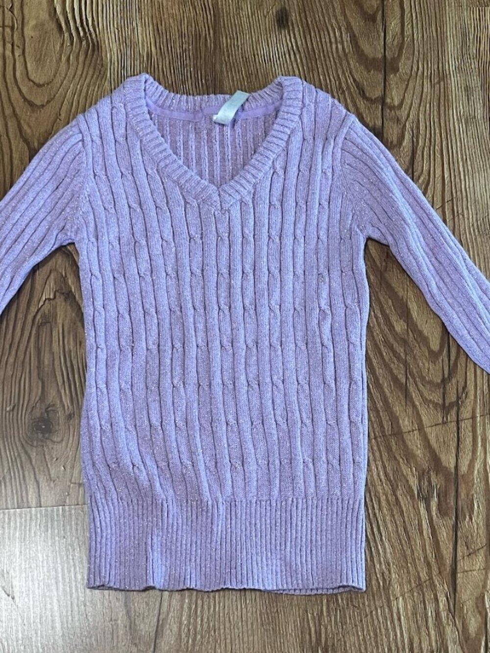 Cherokee Sweater, Purple Sparkle, Girls' Large (10/12)